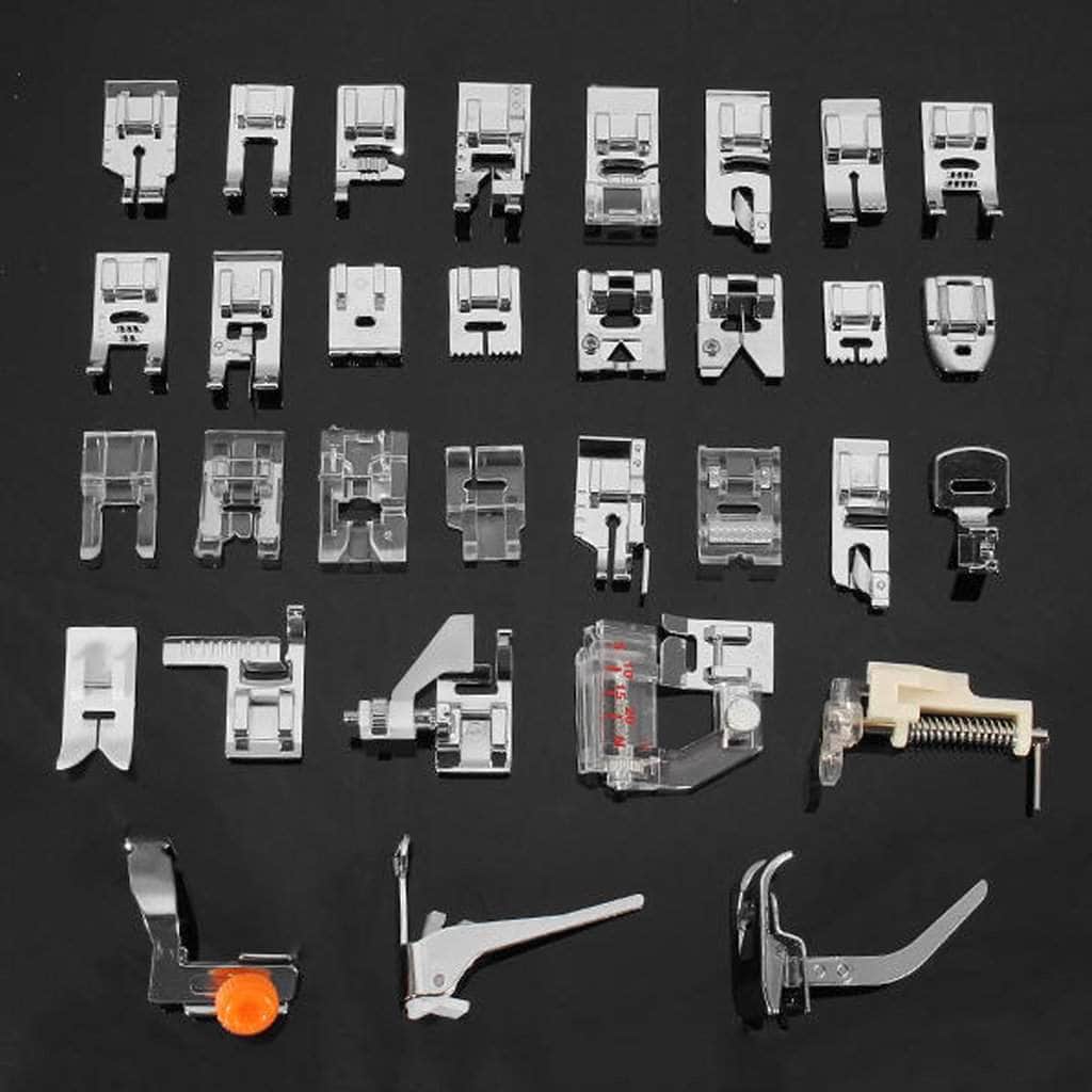Sewing Machine Presser Foot Kit - 32 Pcs with Instruction Manual And Bonus Adapters