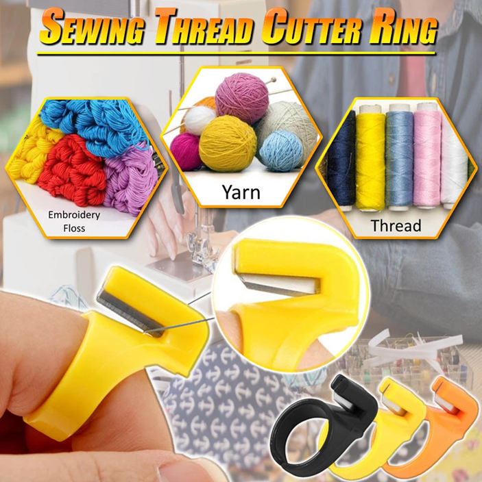 10pcs Thread Cutter Rings, Ring Cutter Plastic Split Knife Thimble Rings  Thread Cutter Finger Ring Cutting Tools for Sewing, Knitting, Crafts 