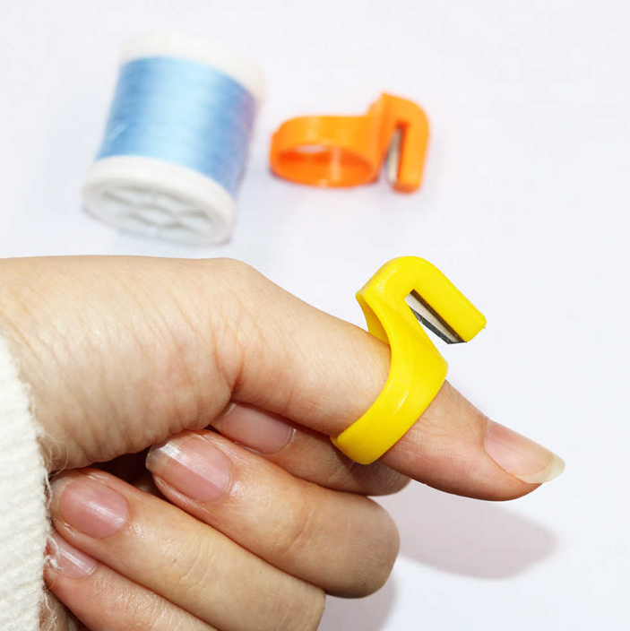Yarn Cutter Ring Plastic Thimble Sewing Ring Thread Cutter Finger